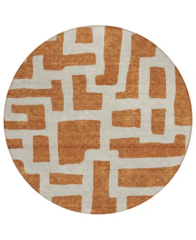 Addison Chantille Acn903 8'x8' Round Area Rug In Terracotta