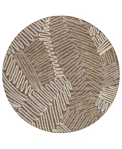 Addison Chantille Acn904 8'x8' Round Area Rug In Chocolate