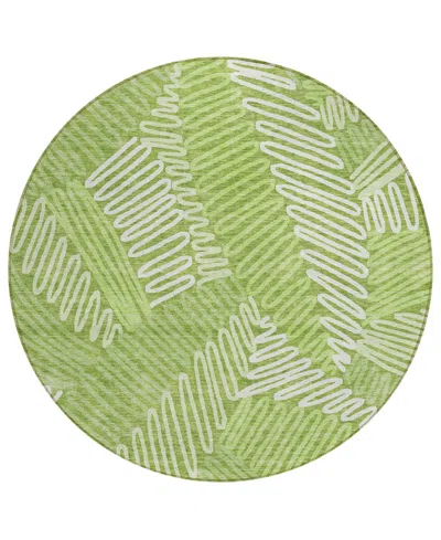 Addison Chantille Acn904 8'x8' Round Area Rug In Lime