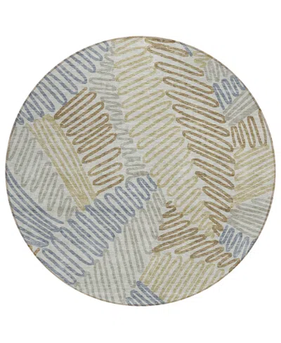 Addison Chantille Acn904 8'x8' Round Area Rug In Taupe