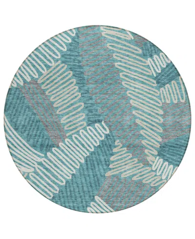 Addison Chantille Acn904 8'x8' Round Area Rug In Teal