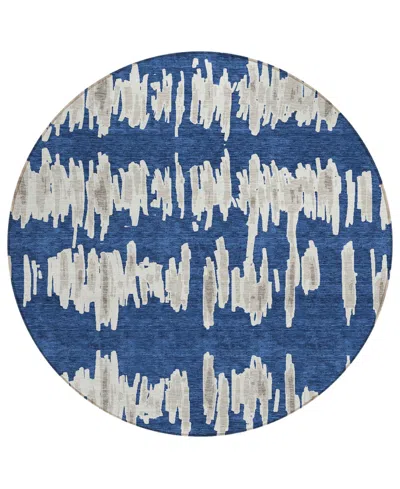 Addison Chantille Acn905 8'x8' Round Area Rug In Navy