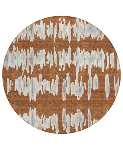 Addison Chantille Acn905 8'x8' Round Area Rug In Paprika