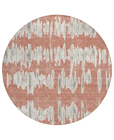 Addison Chantille Acn905 8'x8' Round Area Rug In Salmon