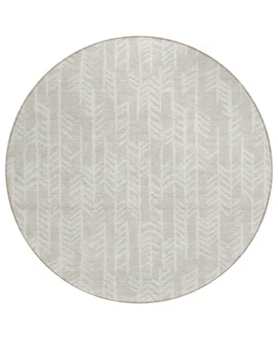 Addison Chantille Acn906 8'x8' Round Area Rug In Beige