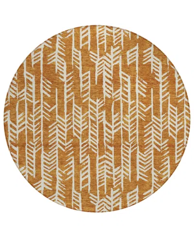 Addison Chantille Acn906 8'x8' Round Area Rug In Copper