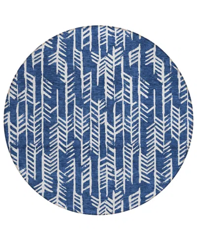Addison Chantille Acn906 8'x8' Round Area Rug In Navy
