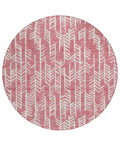 Addison Chantille Acn906 8'x8' Round Area Rug In Rose
