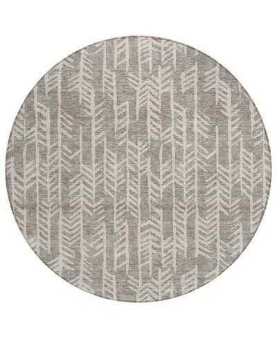 Addison Chantille Acn906 8'x8' Round Area Rug In Taupe