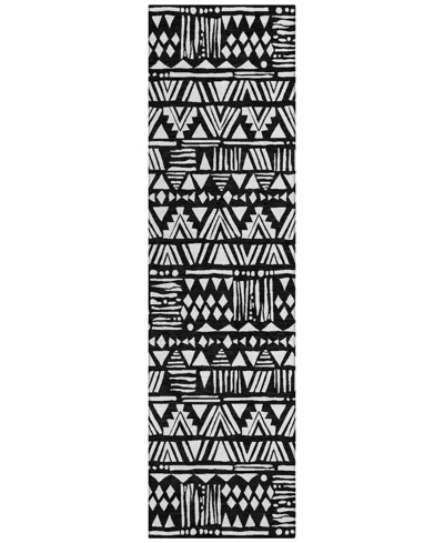 Addison Chantille Machine Washable Acn907 2'3"x7'6" Runner Area Rug In Black