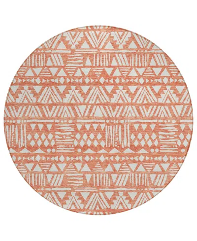 Addison Chantille Acn907 8'x8' Round Area Rug In Coral