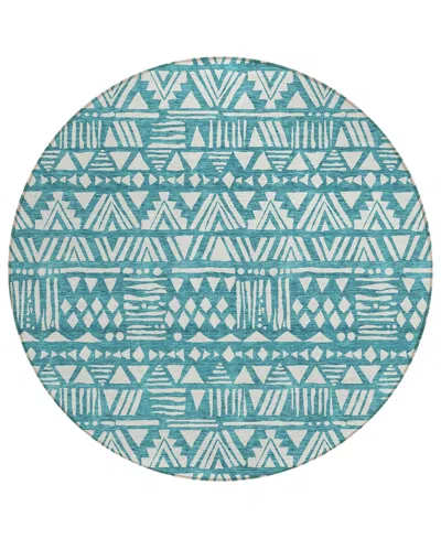 Addison Chantille Acn907 8'x8' Round Area Rug In Teal