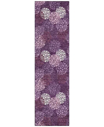 Addison Chantille Machine Washable Acn908 2'3"x7'6" Runner Area Rug In Eggplant