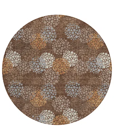 Addison Chantille Acn908 8'x8' Round Area Rug In Cocoa
