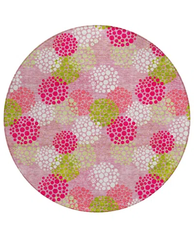 Addison Chantille Acn908 8'x8' Round Area Rug In Pink