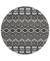 Addison Chantille Acn909 8'x8' Round Area Rug In Charcoal