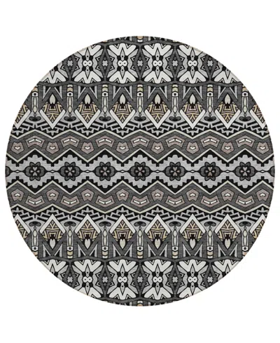 Addison Chantille Acn909 8'x8' Round Area Rug In Charcoal