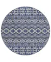 Addison Chantille Acn909 8'x8' Round Area Rug In Denim