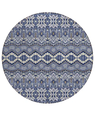 Addison Chantille Acn909 8'x8' Round Area Rug In Denim
