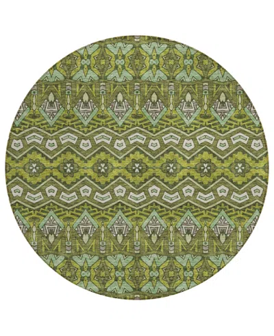 Addison Chantille Acn909 8'x8' Round Area Rug In Olive