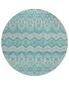 Addison Chantille Acn909 8'x8' Round Area Rug In Teal