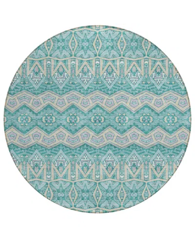Addison Chantille Acn909 8'x8' Round Area Rug In Teal