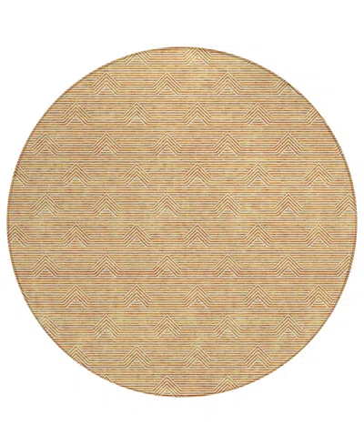 Addison Chantille Acn910 8'x8' Round Area Rug In Orange