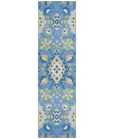 Addison Chantille Machine Washable Acn1002 2'3"x7'6" Runner Area Rug In Blue