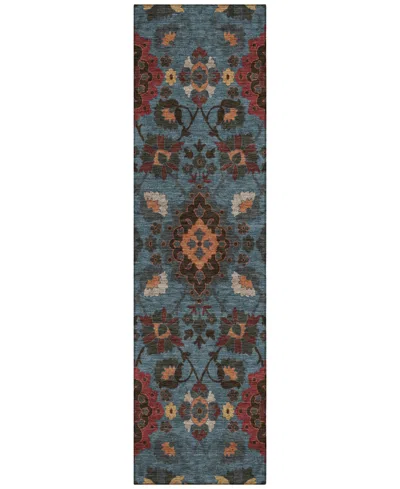 Addison Chantille Machine Washable Acn1002 2'3"x7'6" Runner Area Rug In Denim