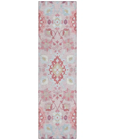 Addison Chantille Machine Washable Acn1002 2'3"x7'6" Runner Area Rug In Rose