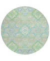 Addison Chantille Machine Washable Acn1002 8'x8' Round Area Rug In Mint