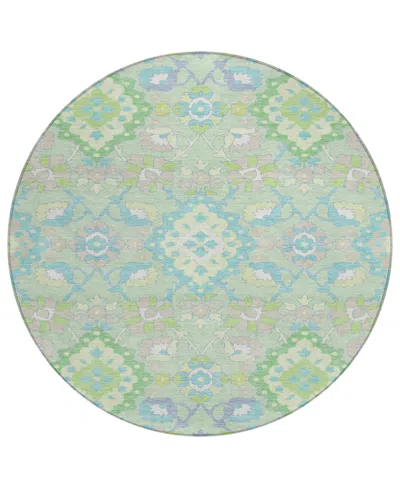 Addison Chantille Machine Washable Acn1002 8'x8' Round Area Rug In Mint