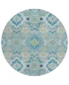 Addison Chantille Machine Washable Acn1002 8'x8' Round Area Rug In Teal