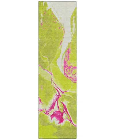 Addison Chantille Machine Washable Acn1005 2'3''x7'6'' Runner Area Rug In Lime