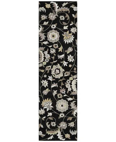 Addison Chantille Machine Washable Acn1006 2'3"x7'6" Runner Area Rug In Black