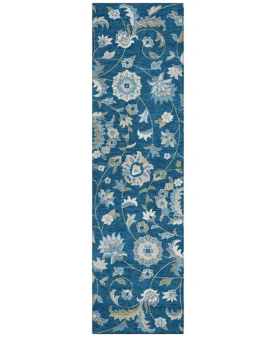 Addison Chantille Machine Washable Acn1006 2'3"x7'6" Runner Area Rug In Navy