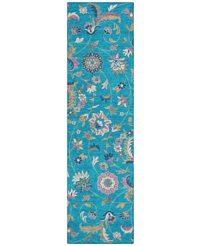 Addison Chantille Machine Washable Acn1006 2'3"x7'6" Runner Area Rug In Teal