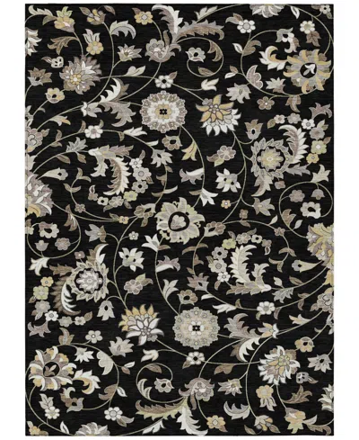 Addison Chantille Machine Washable Acn1006 5'x7'6" Area Rug In Black
