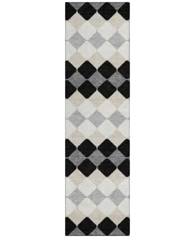 Addison Chantille Machine Washable Acn1007 2'3"x7'6" Runner Area Rug In Black