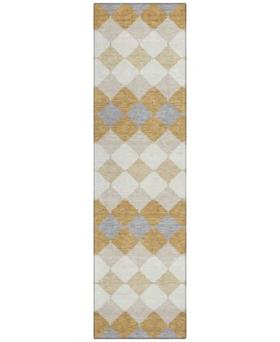 Addison Chantille Machine Washable Acn1007 2'3"x7'6" Runner Area Rug In Gold