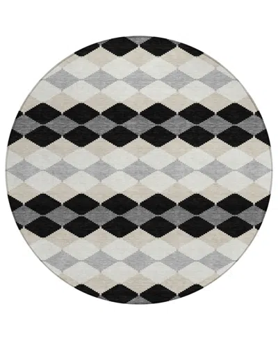 Addison Chantille Machine Washable Acn1007 8'x8' Round Area Rug In Black