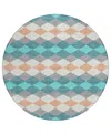 Addison Chantille Machine Washable Acn1007 8'x8' Round Area Rug In Teal