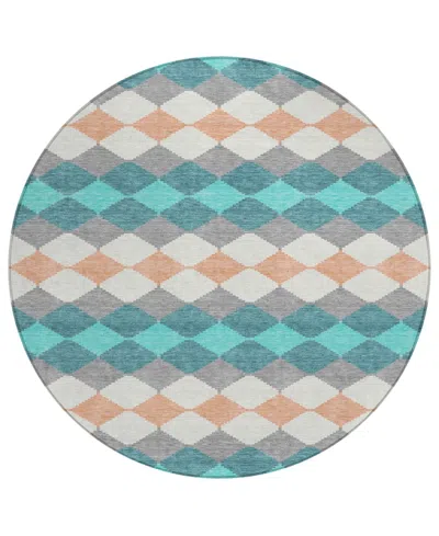 Addison Chantille Machine Washable Acn1007 8'x8' Round Area Rug In Teal