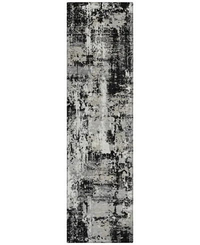 Addison Chantille Machine Washable Acn1008 2'3"x7'6" Runner Area Rug In Black