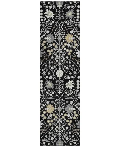 Addison Chantille Machine Washable Acn1009 2'3"x7'6" Runner Area Rug In Black