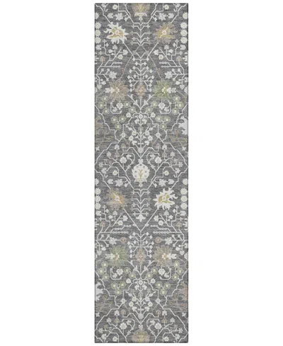 Addison Chantille Machine Washable Acn1009 2'3"x7'6" Runner Area Rug In Charcoal