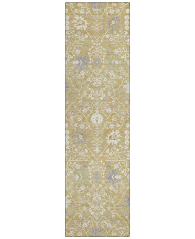 Addison Chantille Machine Washable Acn1009 2'3"x7'6" Runner Area Rug In Gold