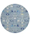 Addison Chantille Machine Washable Acn1009 8'x8' Round Area Rug In Denim