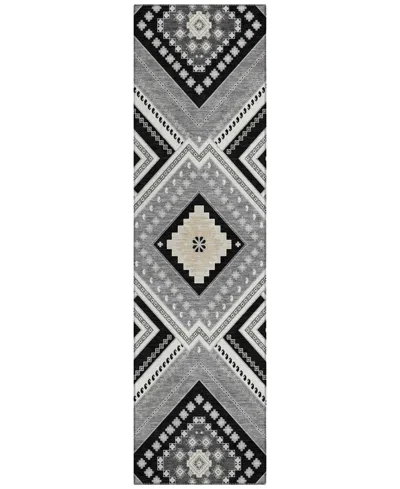 Addison Chantille Machine Washable Acn1010 2'3"x7'6" Runner Area Rug In Black