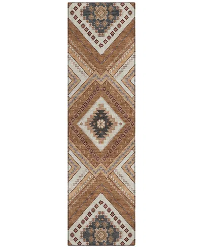 Addison Chantille Machine Washable Acn1010 2'3"x7'6" Runner Area Rug In Copper